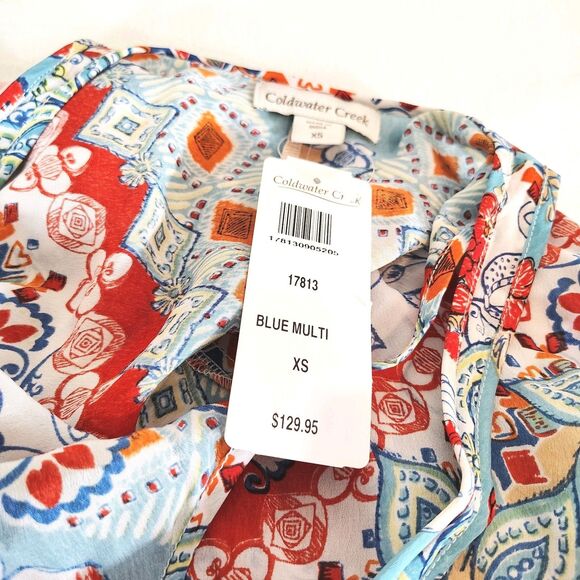 Boho Patchwork Floral Maxi Dress Sleeveless Flowy High Low Hem Festival XS NWT - Picture 7 of 8